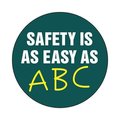 Accuform Hard Hat Sticker, 214 in Length, 214 in Width, SAFETY IS AS EASY AS ABC Legend, Adhesive Vinyl LHTL178